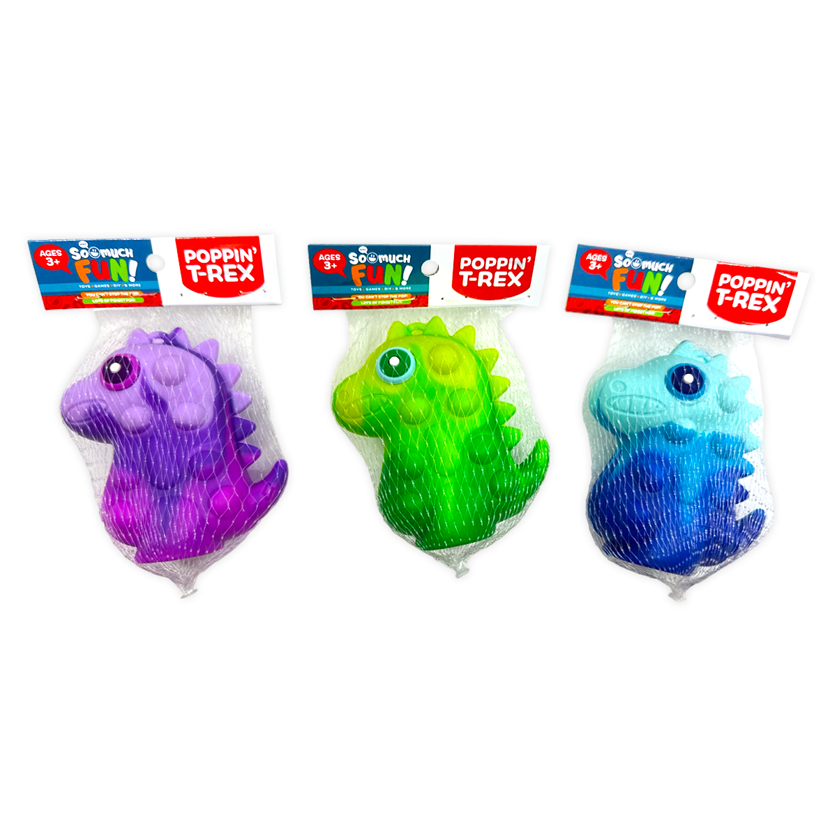 Novelty Closeout - So Much Fun! Poppin' T-Rex Sensory Pop Toy Assortment