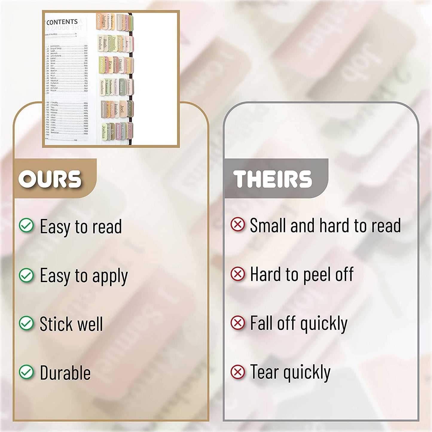 Mr. Pen - Bible Tabs, 75 Laminated Tabs for Women and Men