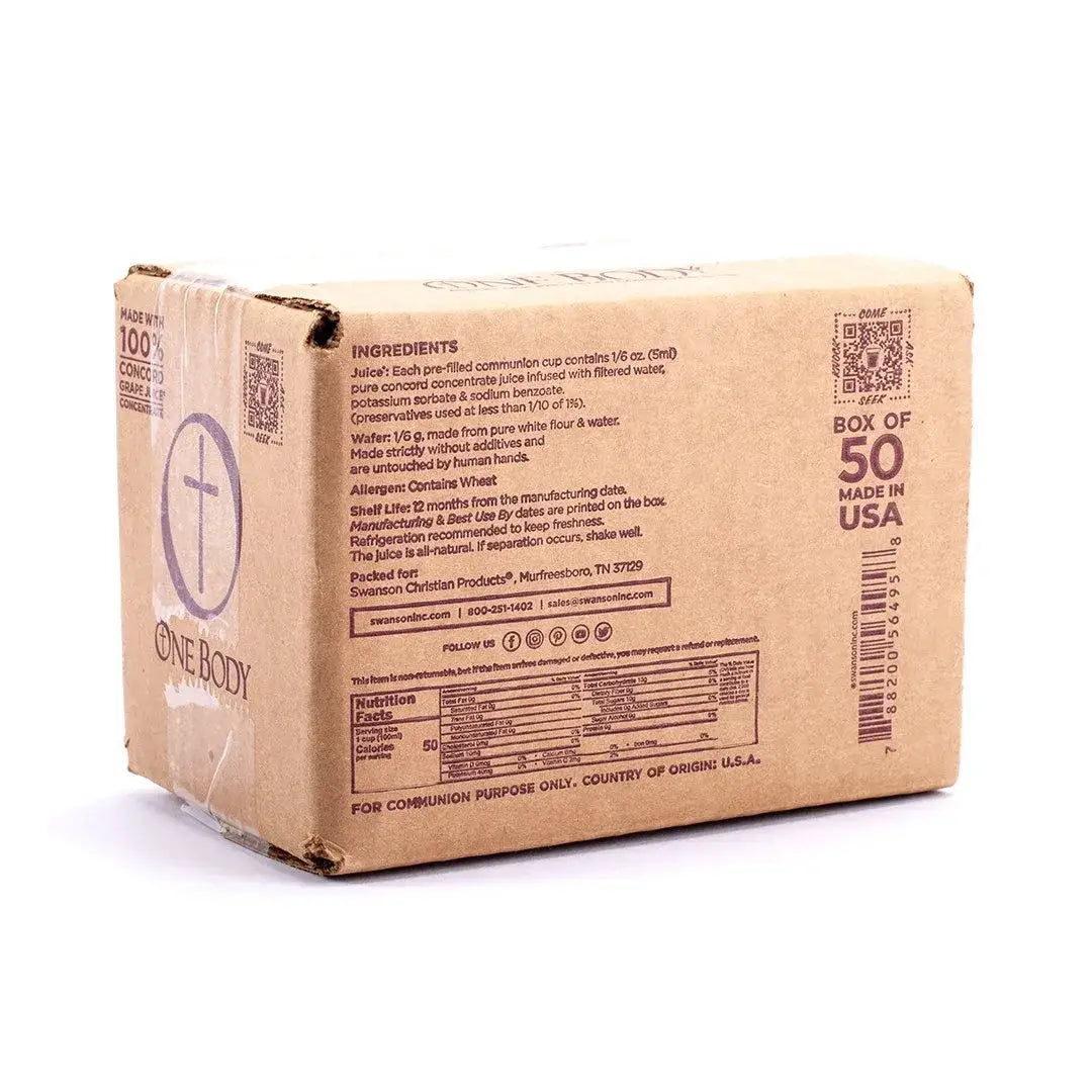 Swanson Christian Products - Communion Cups - OneBody - Prefilled - 50Pk