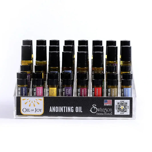 Swanson Christian Products - Anointing Oil 1/4 Oz & 1/3 Oz Roller Display Pk40