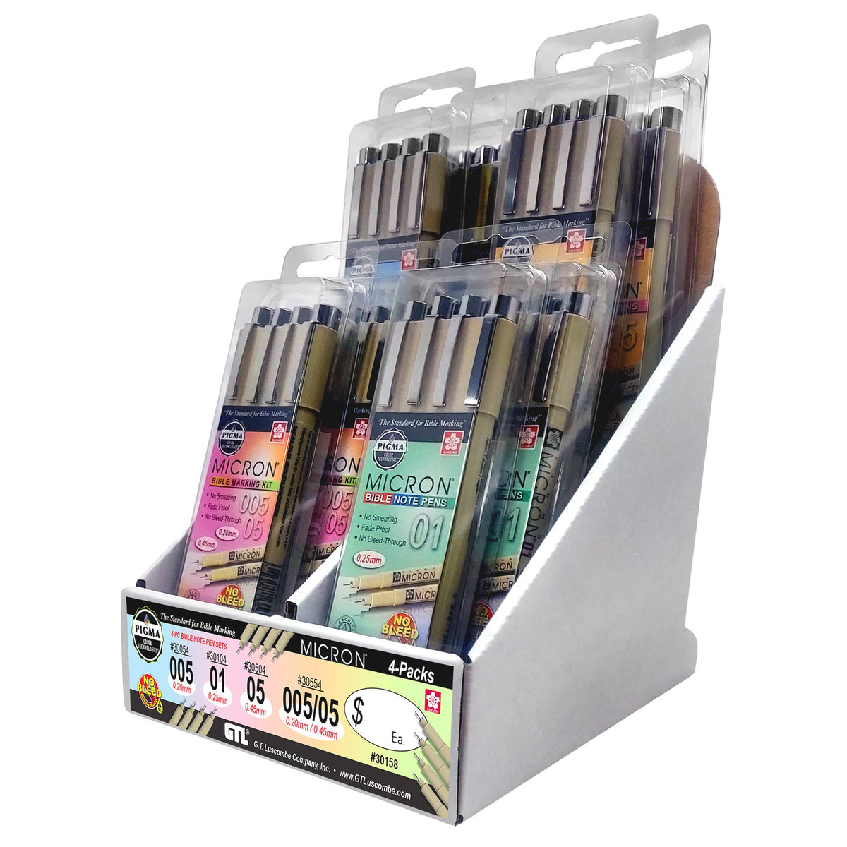 G.T. Luscombe Company, Inc. - Less Than PQ - Micron 4 Pack Bible Kit Display