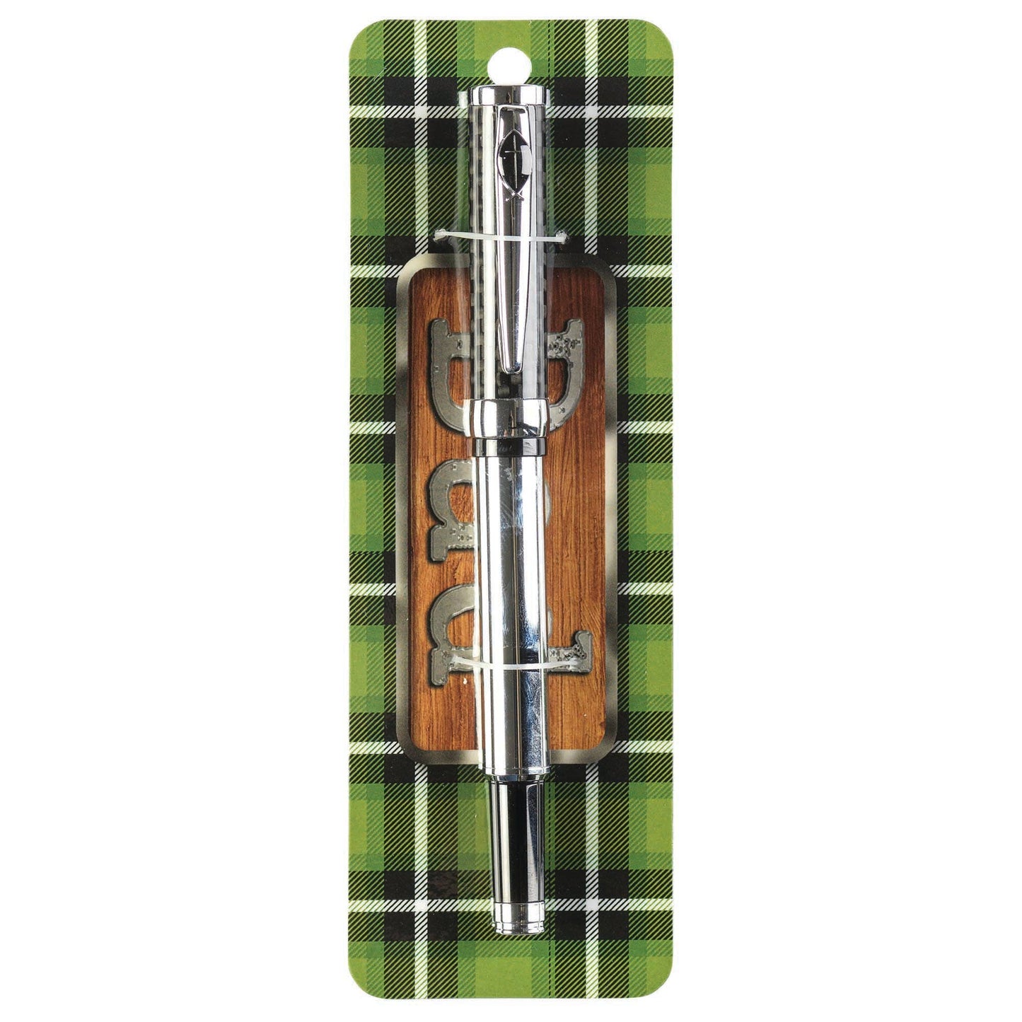 Dicksons - Pen Silver & Black Dad with Fish & Cross Design