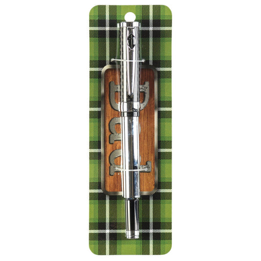 Dicksons - Pen Silver & Black Dad with Fish & Cross Design