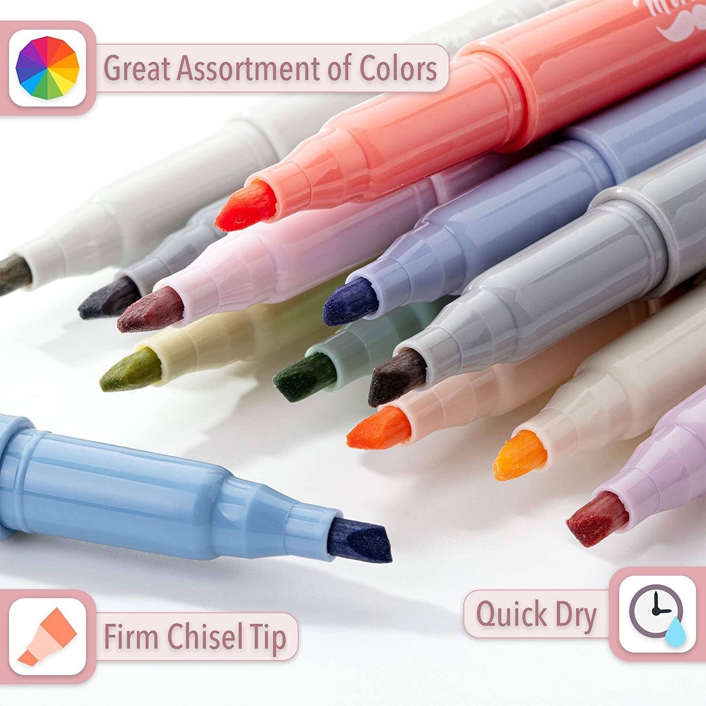 Mr. Pen - Morandi Highlighters 12 Pack Chisel Tip