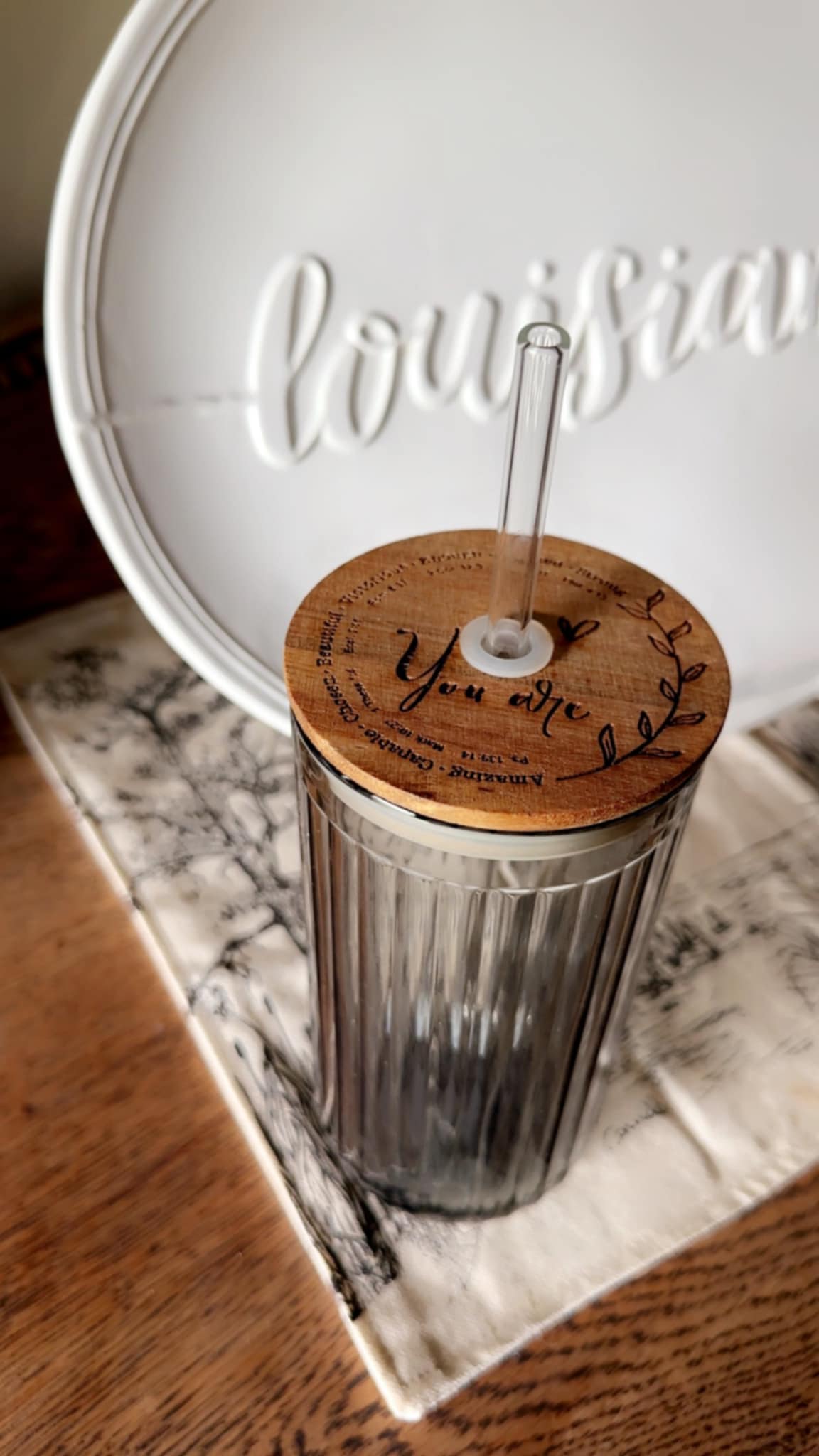 This Little Light of Mine Designs-   Fluted glass tumbler