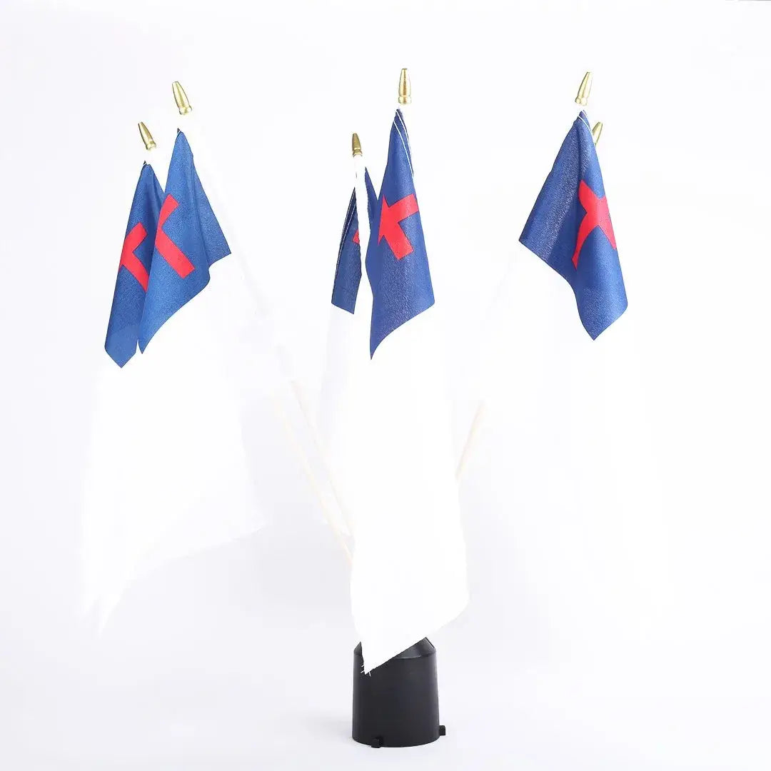 Swanson Christian Products - Flag Christian 12Inx18In W/25In Staff Pack of 6