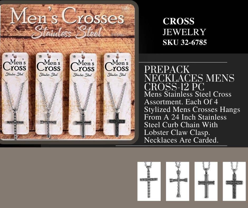 Dicksons - Prepak Necklaces Mens Cross