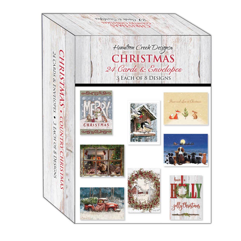 Crown Point Graphics - Country Christmas - Large Boxed Christmas Card Assortment