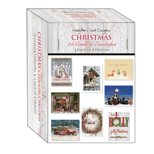 Crown Point Graphics - Country Christmas - Large Boxed Christmas Card Assortment