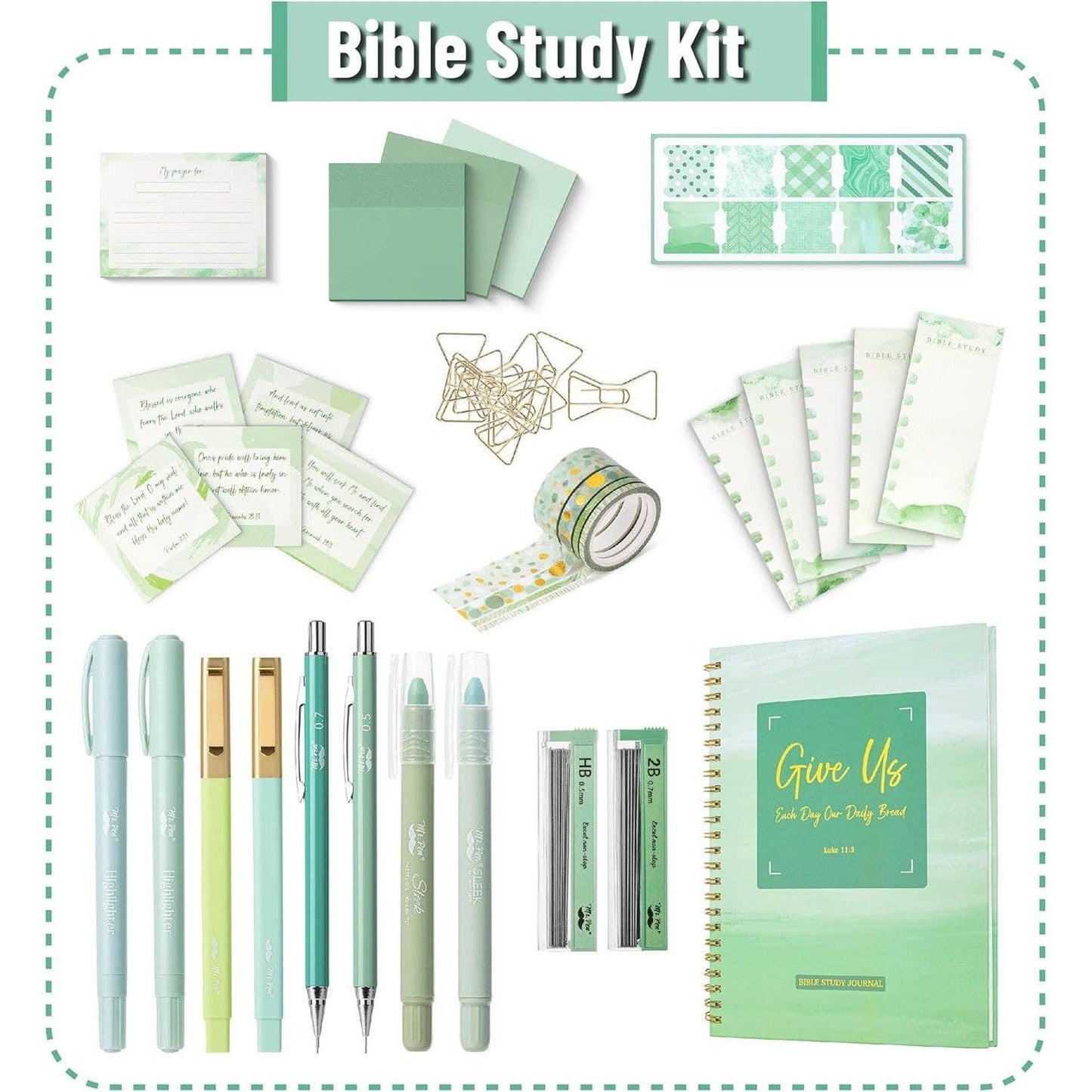 Mr. Pen - Mr. Pen- Bible Journaling Kit for Women, Forest Mist Color