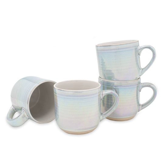 EAST AVENUE - Mug 17oz Iridescent Ribbed White