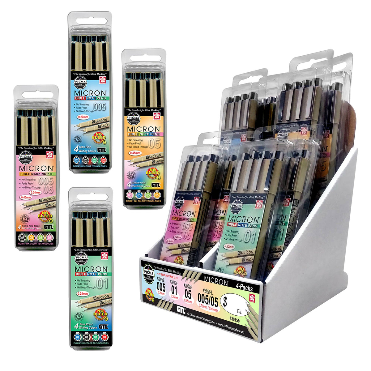 G.T. Luscombe Company, Inc. - Less Than PQ - Micron 4 Pack Bible Kit Display