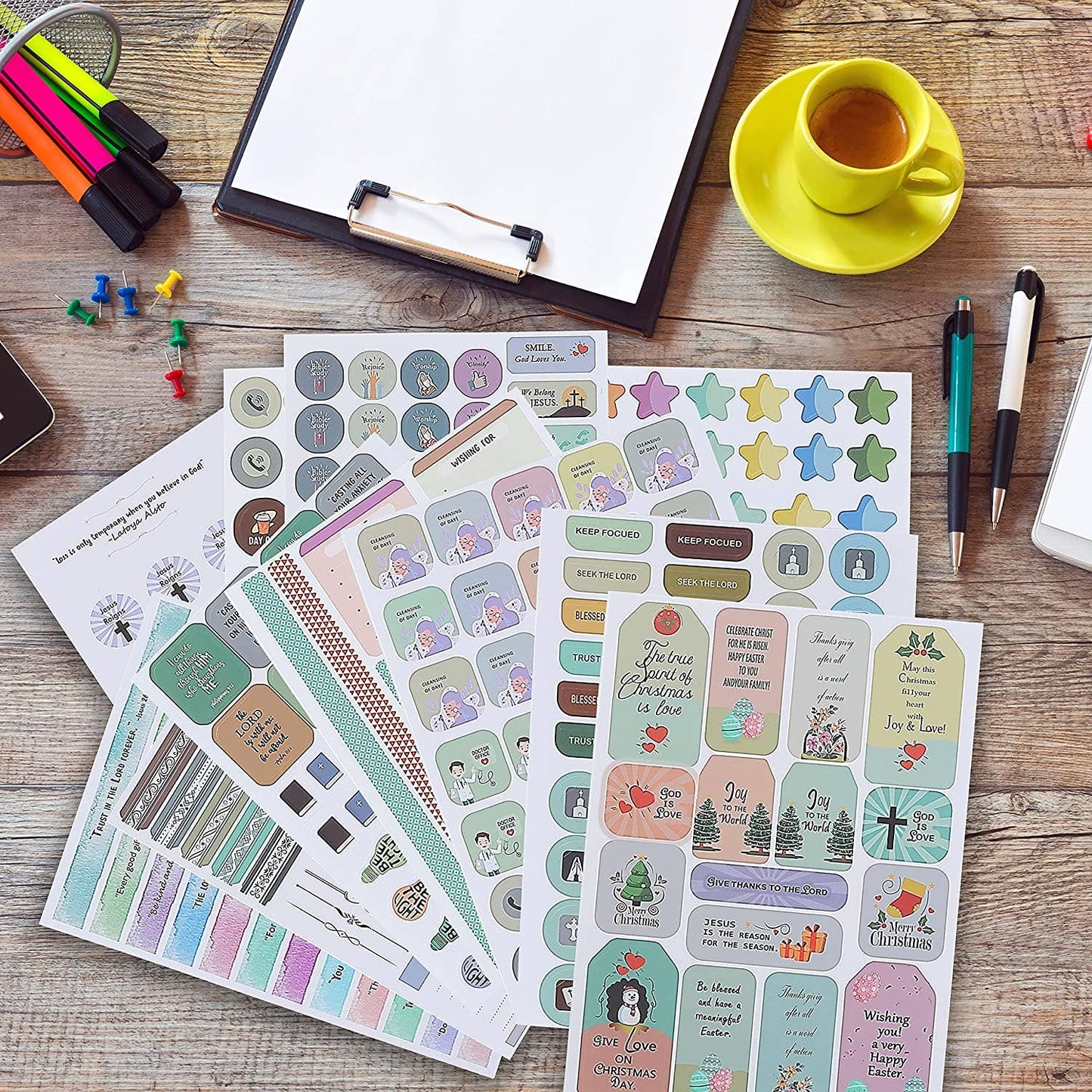 Mr. Pen - Mr. Pen Christian Journaling Stickers - 31 Sheets