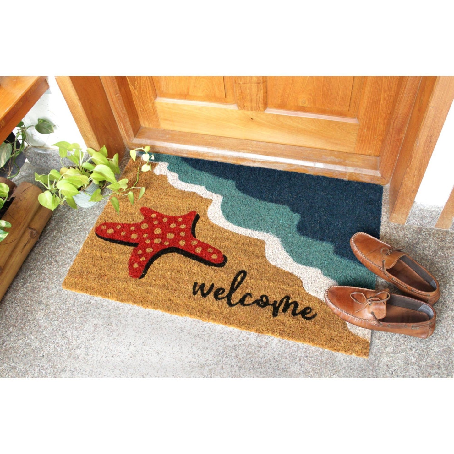 RugSmith - RugSmith Multi Tufted Starfish Welcome Doormat, 18" x 30"