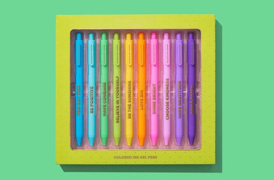 Taylor Elliott Designs - Gel Pen Set - Motivational - Asst Colors - 10 Piece Set