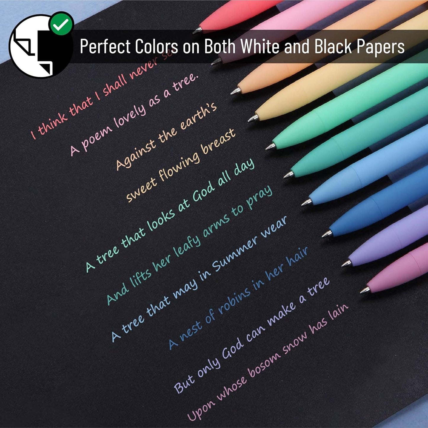 Mr. Pen - Retractable Gel Pens, 10 Pack, Color Ink, 0.7mm