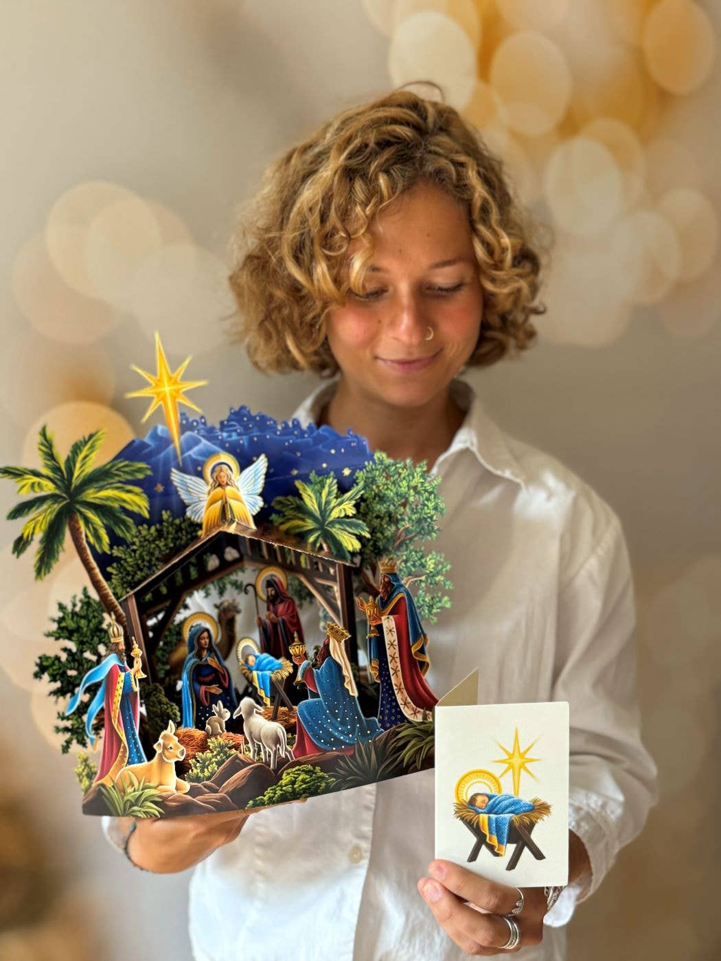 FreshCut Paper LLC - Starlit Nativity (6 Pop-up Greeting Cards)