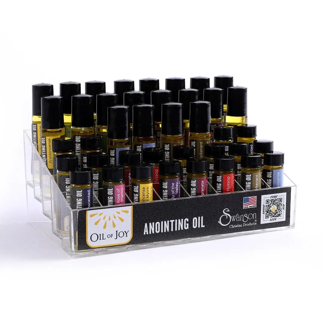 Swanson Christian Products - Anointing Oil 1/4 Oz & 1/3 Oz Roller Display Pk40