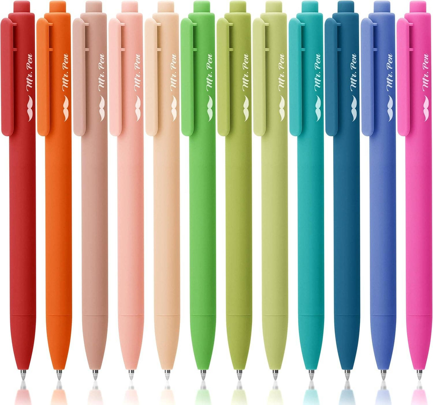 Mr. Pen - Cute 12-Pack Retractable Gel Pens with Colored Ink