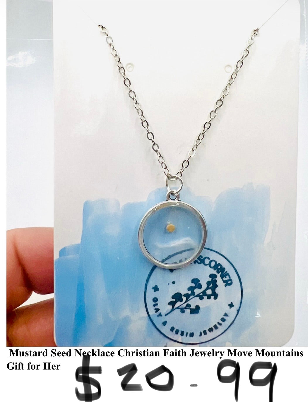 Mustard Seed Pendant Necklace Faith Moves Mountains