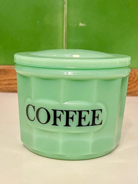 D&S Vintage Decor- Jadeite coffee canister