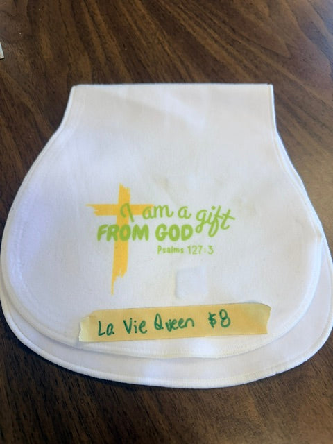 I am a gift from God diaper rag- La Vie Queen Collective