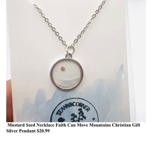 Mustard seed necklace silver chain