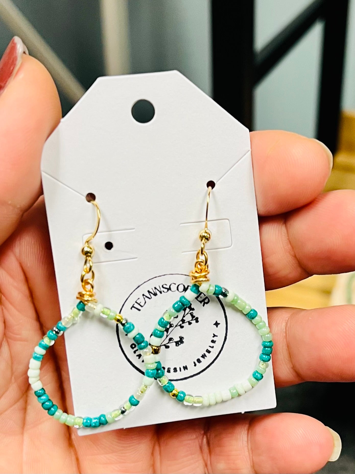 Teannscorner- turquoise blue seafoam green hoops