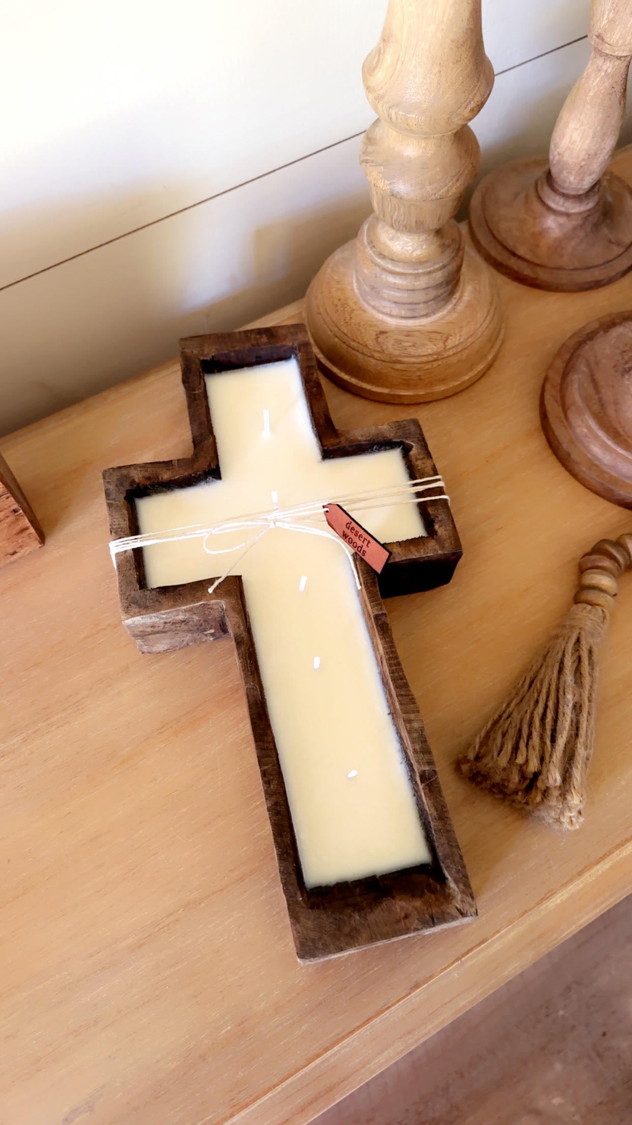 This Little Light of Mine Designs- Cross candle