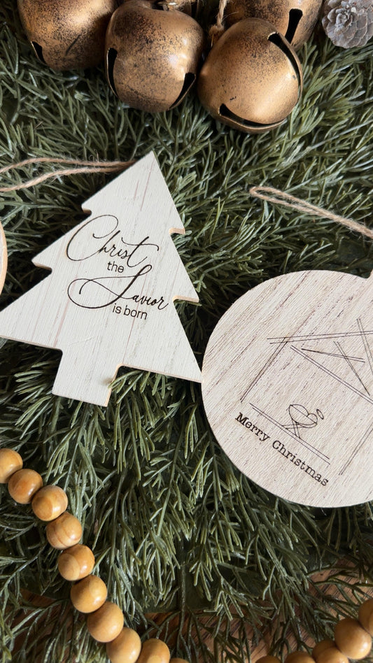 This Little Light of Mine-White washed ornaments 3.00