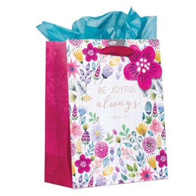 Be Joyful Always Gift Bag, Medium