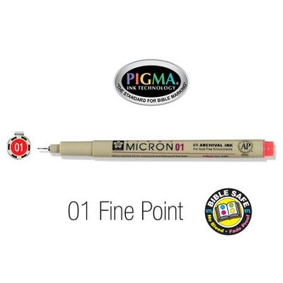 PIGMA Micron 01, Fine Bible Note Pen/Underliner