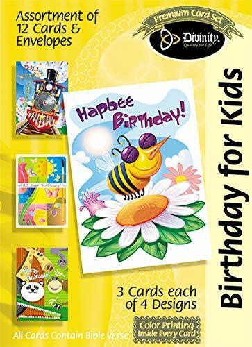 Mixed Graphics Birthday for Kids Cards, Box of 12