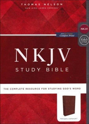 NKJV Comfort Print Study Bible, Imitation Leather, mahogany
