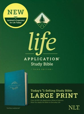 NLT Life Application Large-Print Study Bible, Third Edition--soft leather-look, teal