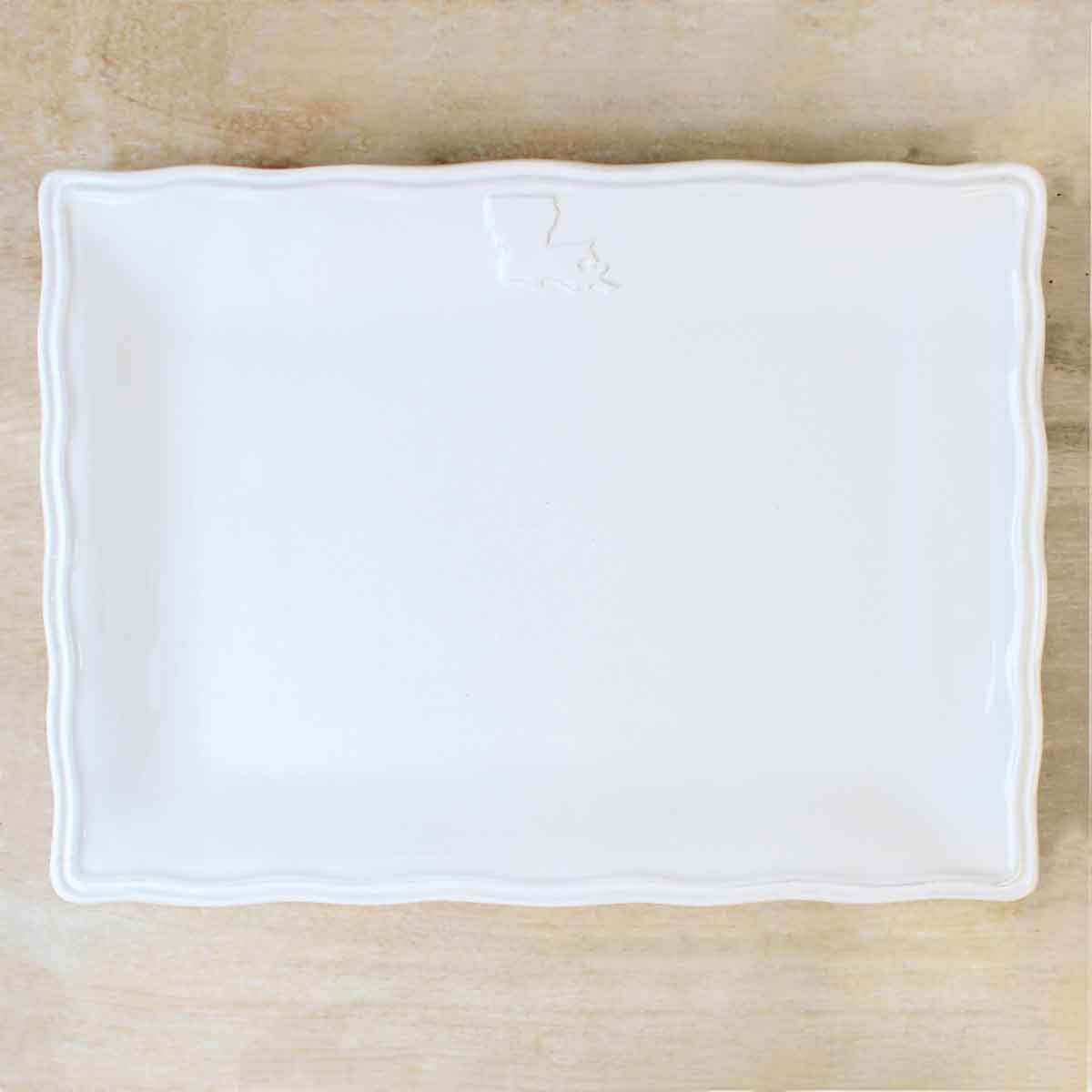 The Royal Standard - Louisiana Platter   White   11.5x8.5