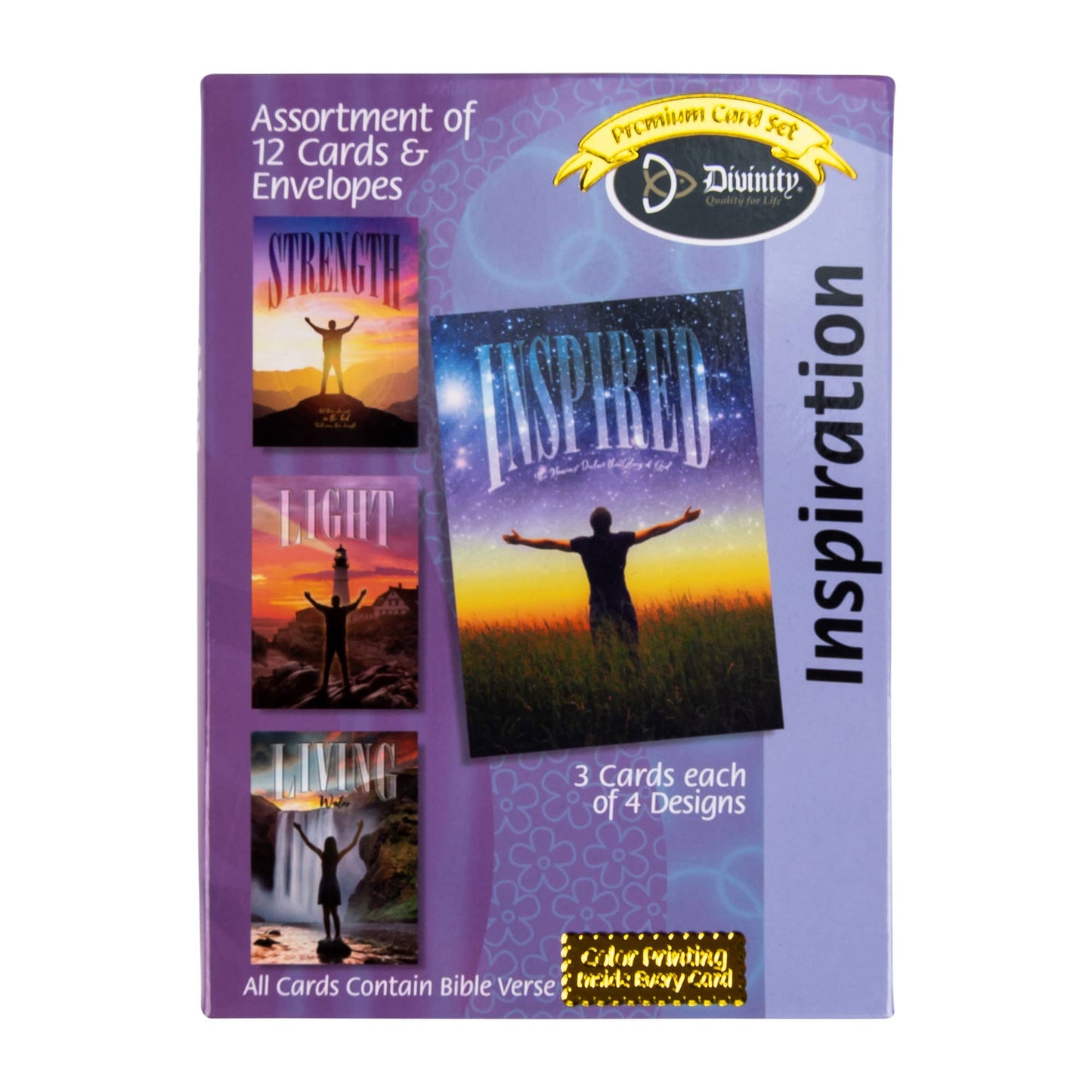 Divinity Boutique - Boxed Cards: Inspiration, Inspired, Strength, Light and Living Assortment