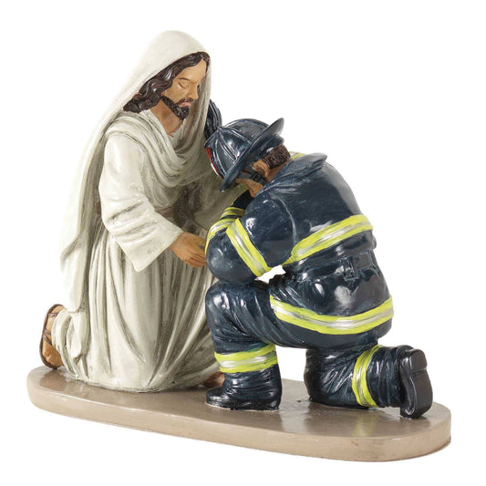 Dicksons - Figurine Jesus And Firefighter Officer