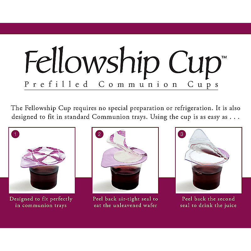 Fellowship Cup ® - prefilled communion cups - juice and wafer - 500 Count Box Prefilled communion cup with juice and communion wafer