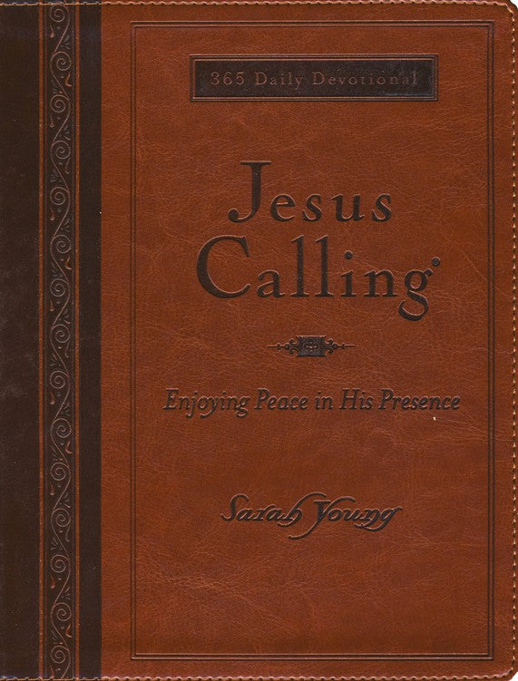 Jesus Calling, Large Print, Deluxe Edition - Imitation Leather, Amber