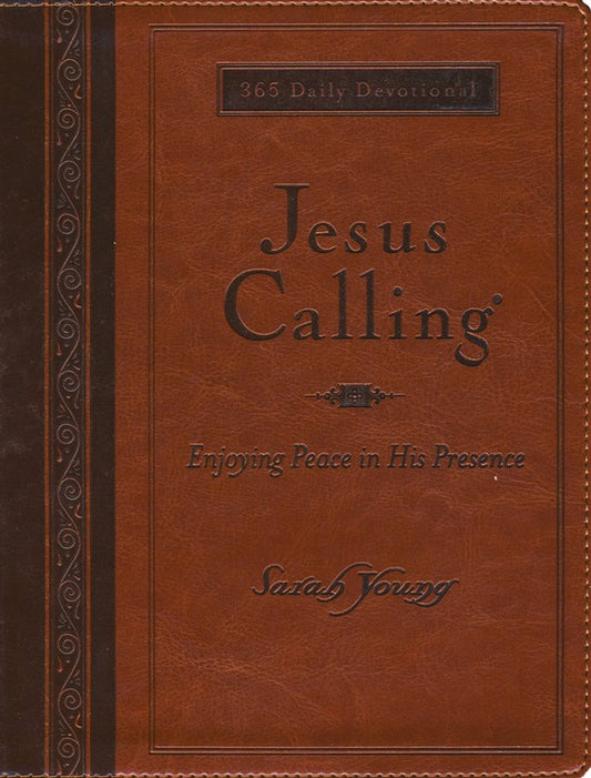 Jesus Calling, Large Print, Deluxe Edition - Imitation Leather, Amber