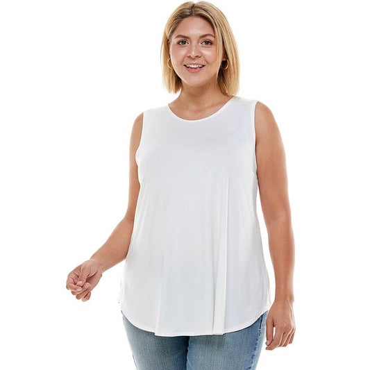 Plus Size Solid Sleeveless Top