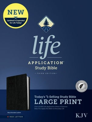 KJV Large-Print Life Application Study Bible, Third Edition--bonded leather, black (indexed