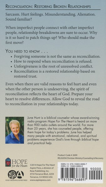 Reconciliation: Restoring Broken Relationships [Hope For The Heart Series]