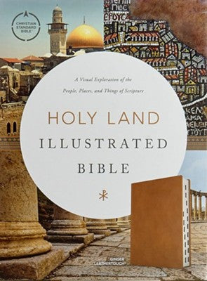 CSB Holy Land Illustrated Bible--soft leather-look, ginger