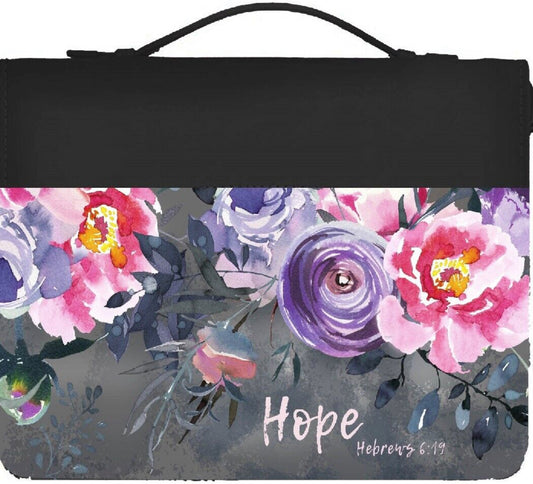 Bible Cover; Hope from Hebrews; Black; XL