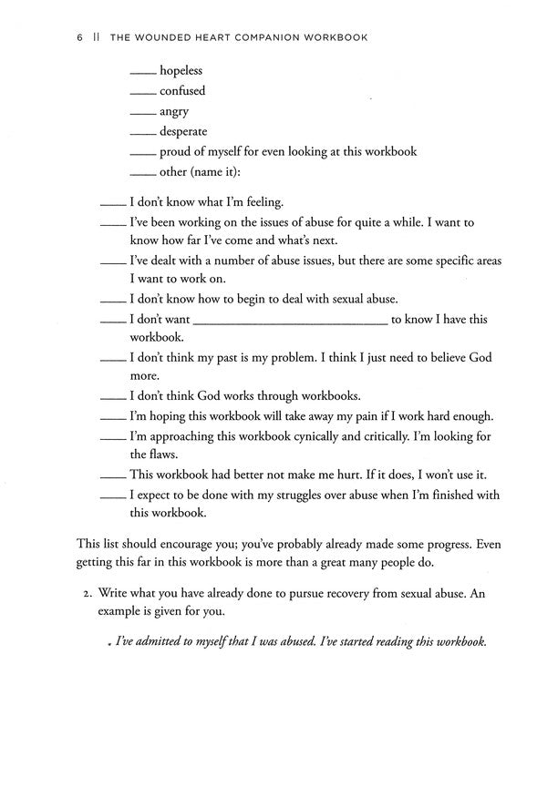 The Wounded Heart Workbook