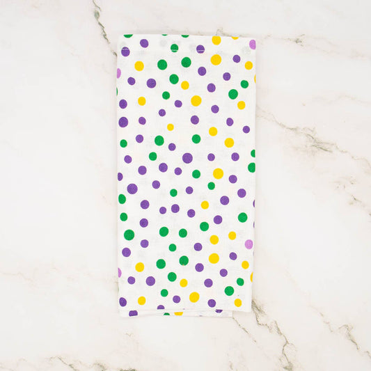 The Royal Standard - Krewe Polka Dot Napkin   White/Multi  18x18