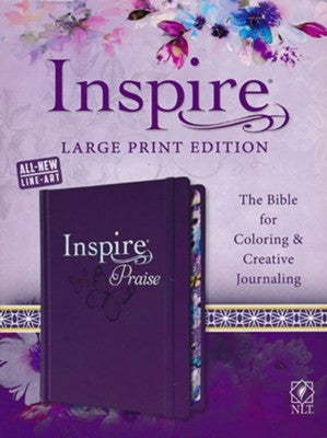NLT Inspire Praise Large-Print Bible--hardcover, purple