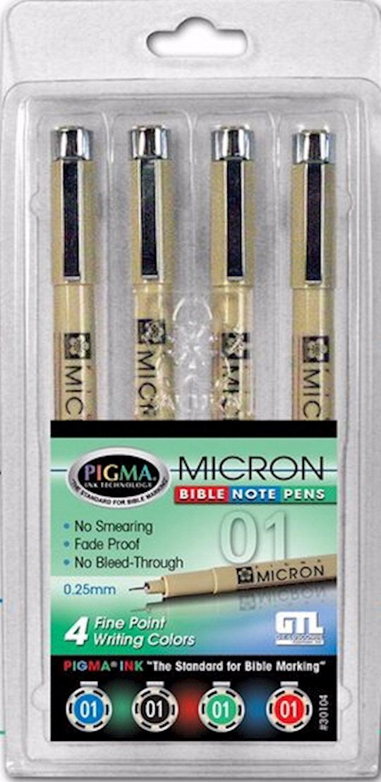 Pen-Pigma Micron (01) Fine Point Bible Note Pen (Set Of 4)
